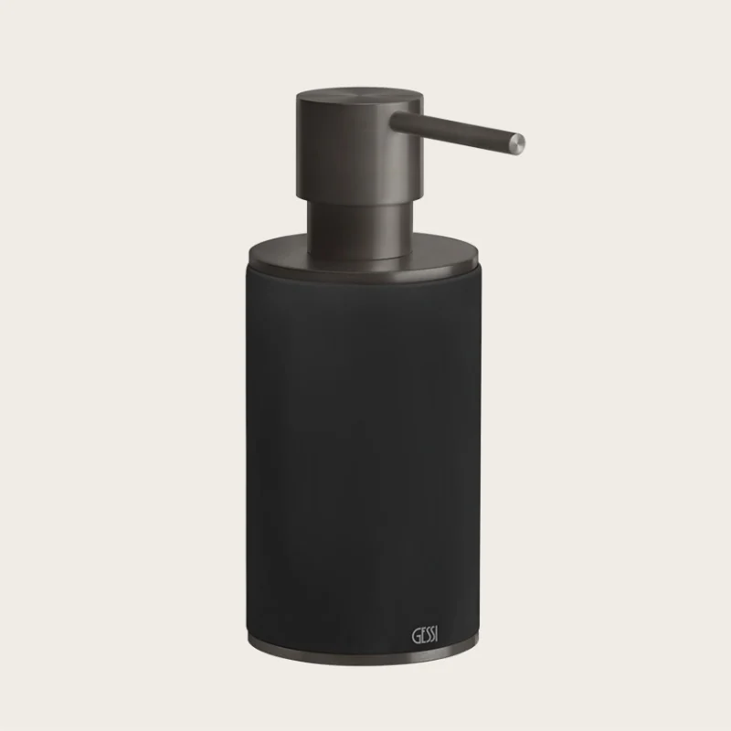 Дозатор для жидкого мыла, Gessi, 316, шгв 75*117*191, цвет дозатора-Black Metal Brushed PVD/чёрный