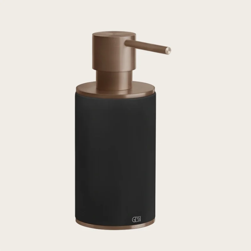 Дозатор для жидкого мыла, Gessi, 316, шгв 75*117*191, цвет дозатора-Copper Brushed PVD/чёрный