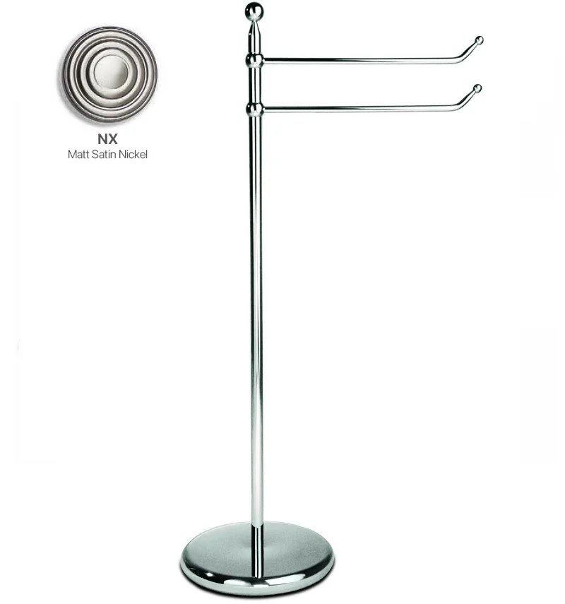 Полотенцедержатель, 3SC, Pastelli, стойка, двойной, шгв 470*250*850, цвет-Matt Satin Nickel