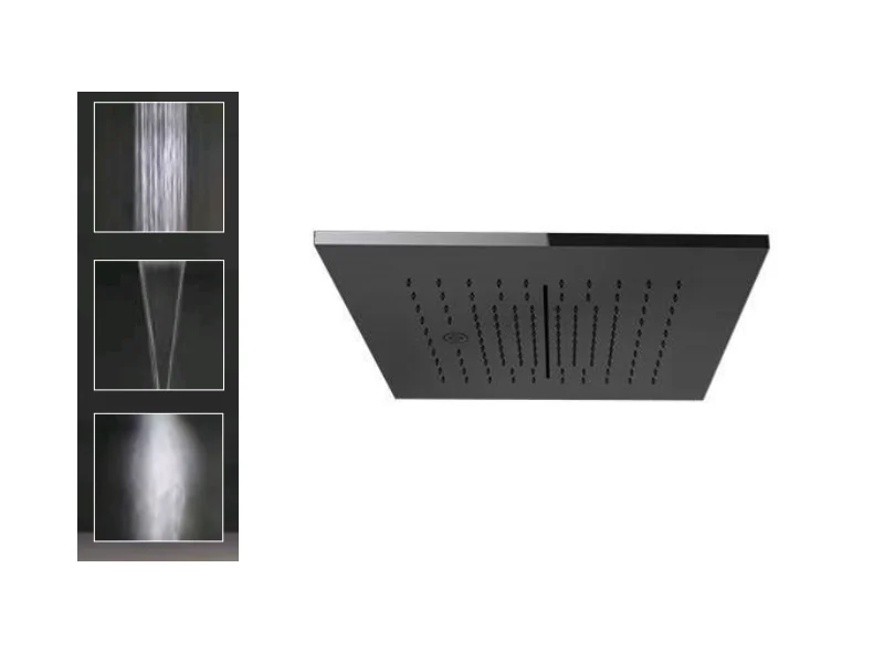 Накладная панель, Gessi, Minimali, для многофункциональной душевой системы, шгв 350*350*12, цвет-Black Metal Brushed PVD