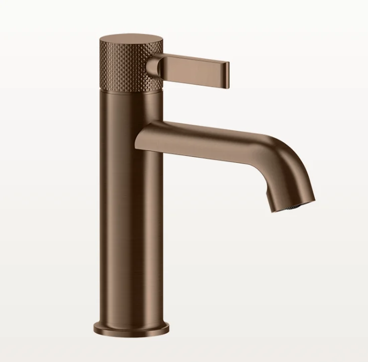 Смеситель для раковины, Gessi, Inciso, цвет-Copper Brushed PVD
