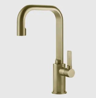 Смеситель для раковины, Gessi, Inciso, цвет-Brushed Brass PVD
