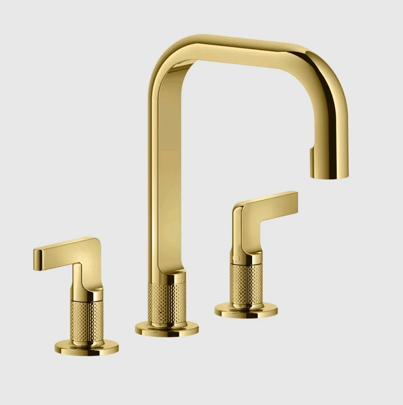 Смеситель для раковины, Gessi, Inciso, цвет-Gold PVD