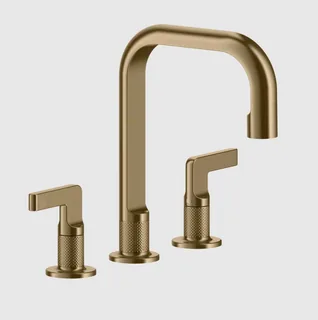 Смеситель для раковины, Gessi, Inciso, цвет-Warm Bronze Brushed PVD