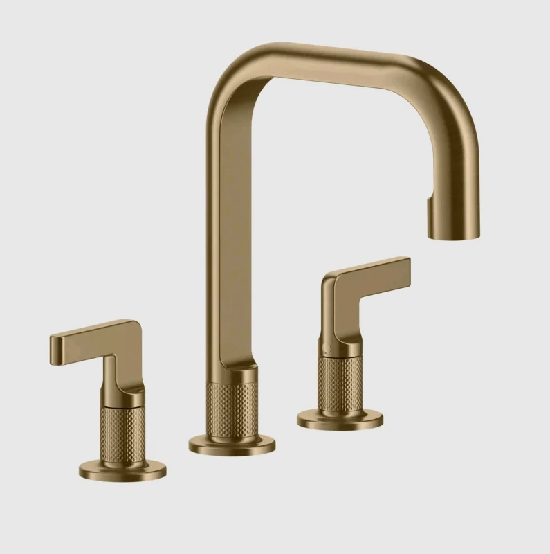 Смеситель для раковины, Gessi, Inciso, цвет-Warm Bronze Brushed PVD