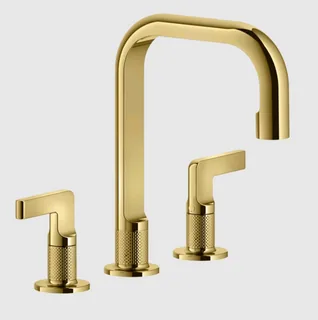 Смеситель для раковины, Gessi, Inciso, цвет-Gold PVD