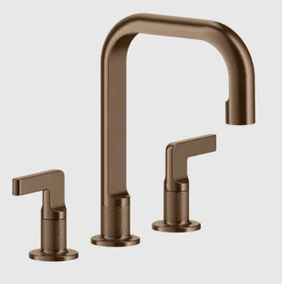 Смеситель для раковины, Gessi, Inciso, цвет-Copper Brushed PVD