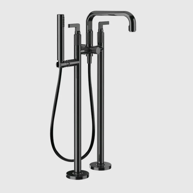 Смеситель для ванны и душа, Gessi, Inciso, напольный, цвет-Black Metal PVD
