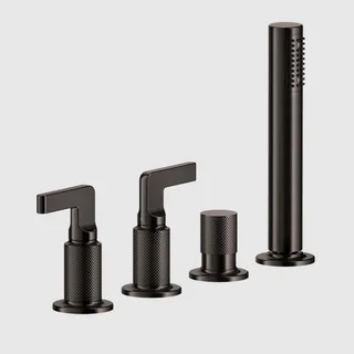 Смеситель для ванны и душа, Gessi, Inciso, на 2 потребителя, цвет-Black Metal Brushed PVD