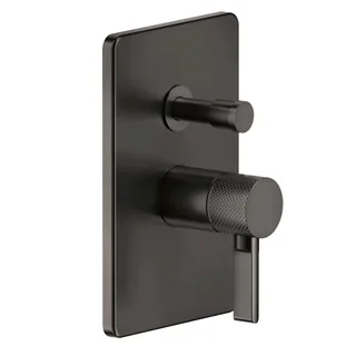 Смеситель для душа, Gessi, Inciso Bath&Shower, на 2 потребителя, цвет-Black Metal Brushed PVD