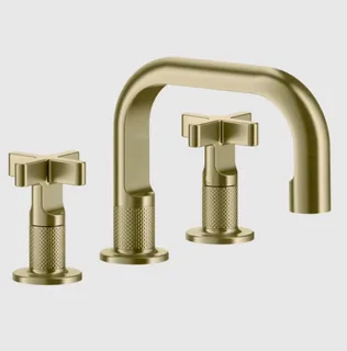 Смеситель для раковины, Gessi, Inciso, цвет-Brushed Brass PVD
