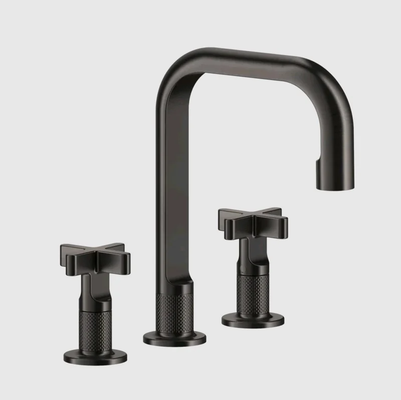 Смеситель для раковины, Gessi, Inciso, цвет-Black Metal Brushed PVD