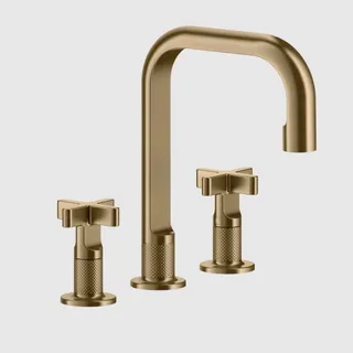 Смеситель для раковины, Gessi, Inciso, цвет-Warm Bronze Brushed PVD