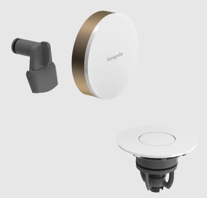 Комплект, Hansgrohe, Exfill Finish, состав-комплект отделки, перелив с наполнителем для ванны, комплект слива с кнопочным открыванием