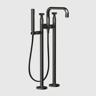 Смеситель для ванны и душа, Gessi, Inciso, напольный, цвет-Black Metal Brushed PVD