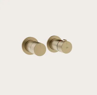 Смеситель для душа, Gessi, Inciso Bath&Shower, на 2 потребителя, цвет-Warm Bronze Brushed PVD — иконка