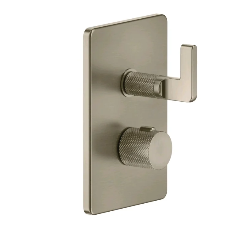 Смеситель для душа, Gessi, Inciso Bath&Shower, на 3 потребителя, цвет-Finox Brushed Nickel