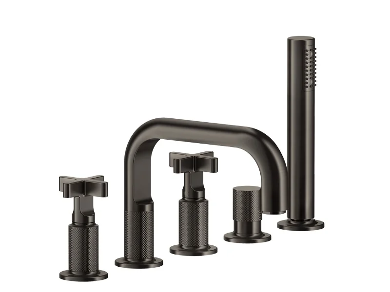 Смеситель для ванны и душа, Gessi, Inciso, цвет-Copper Brushed PVD