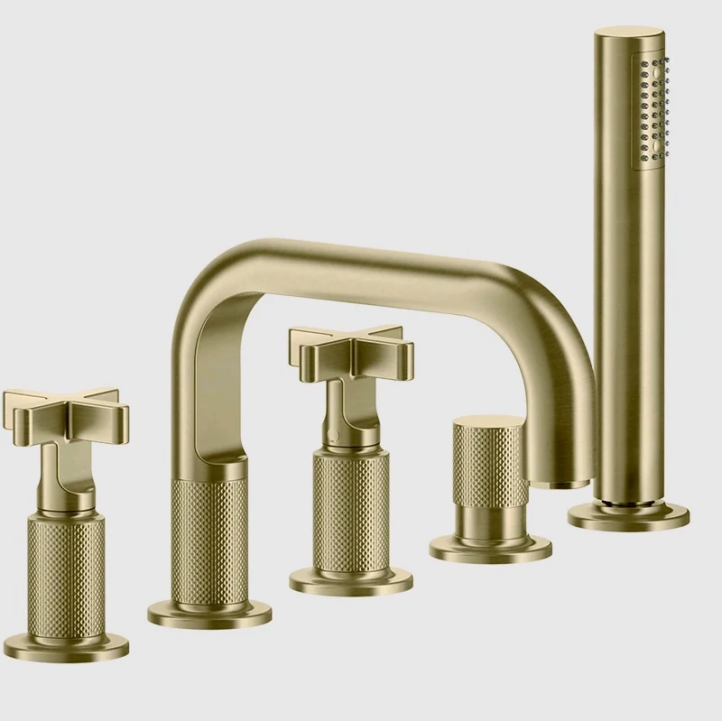 Смеситель для ванны и душа, Gessi, Inciso, цвет-Brushed Brass PVD