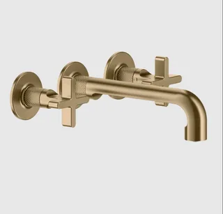 Смеситель для раковины, Gessi, Inciso, цвет-Warm Bronze Brushed PVD