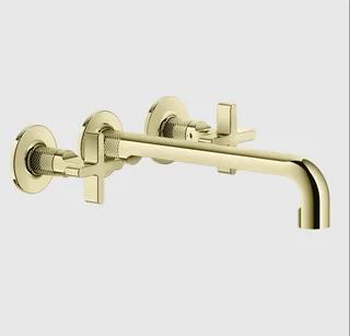 Смеситель для раковины, Gessi, Inciso, цвет-Brass PVD