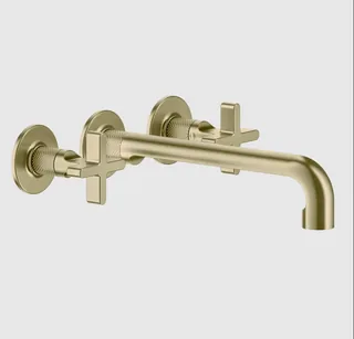 Смеситель для раковины, Gessi, Inciso, цвет-Brushed Brass PVD