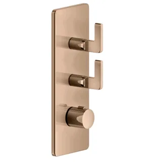 Смеситель для душа, Gessi, Inciso Bath&Shower, на 2 потребителя, цвет-Copper PVD — иконка