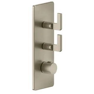 Смеситель для душа, Gessi, Inciso Bath&Shower, на 2 потребителя, цвет-Finox Brushed Nickel