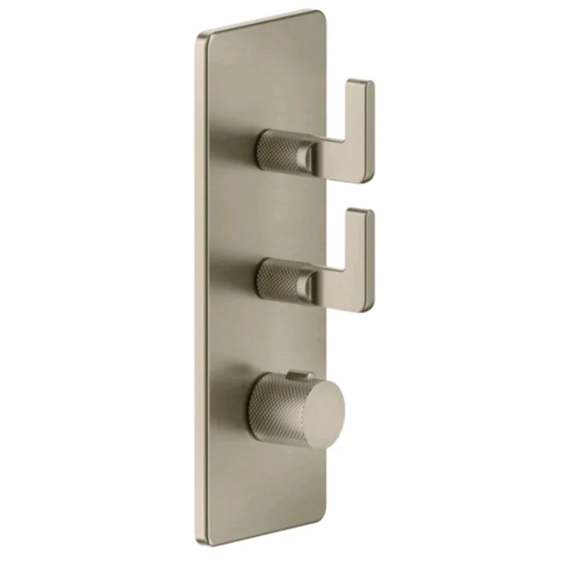 Смеситель для душа, Gessi, Inciso Bath&Shower, на 2 потребителя, цвет-Finox Brushed Nickel