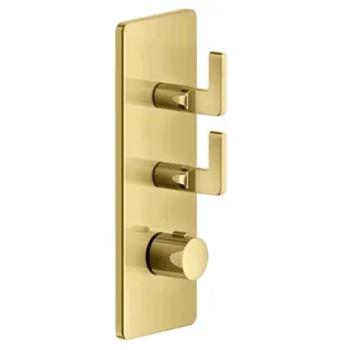 Смеситель для душа, Gessi, Inciso Bath&Shower, на 2 потребителя, цвет-Gold PVD — иконка