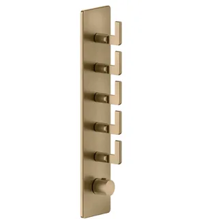 Смеситель для душа, Gessi, Inciso Bath&Shower, на 5 потребителей, цвет-Warm Bronze Brushed PVD