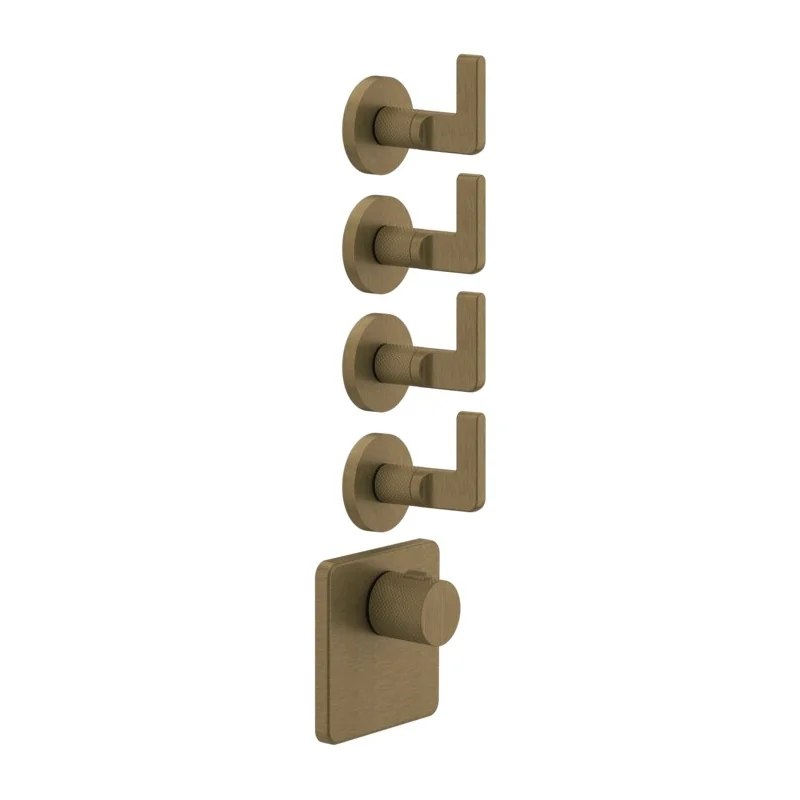Смеситель для душа, Gessi, Inciso Bath&Shower, на 4 потребителя, цвет-Antique Brass