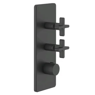 Смеситель для душа, Gessi, Inciso Bath&Shower, на 2 потребителя, цвет-черный матовый