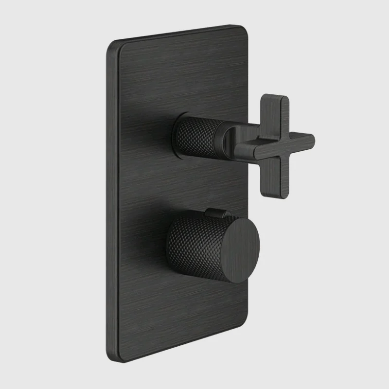 Смеситель для душа, Gessi, Inciso Bath&Shower, на 2 потребителя, цвет-Aged Bronze