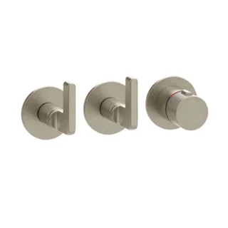Смеситель для душа, Gessi, Inciso Bath&Shower, на 2 потребителя, цвет-Finox Brushed Nickel