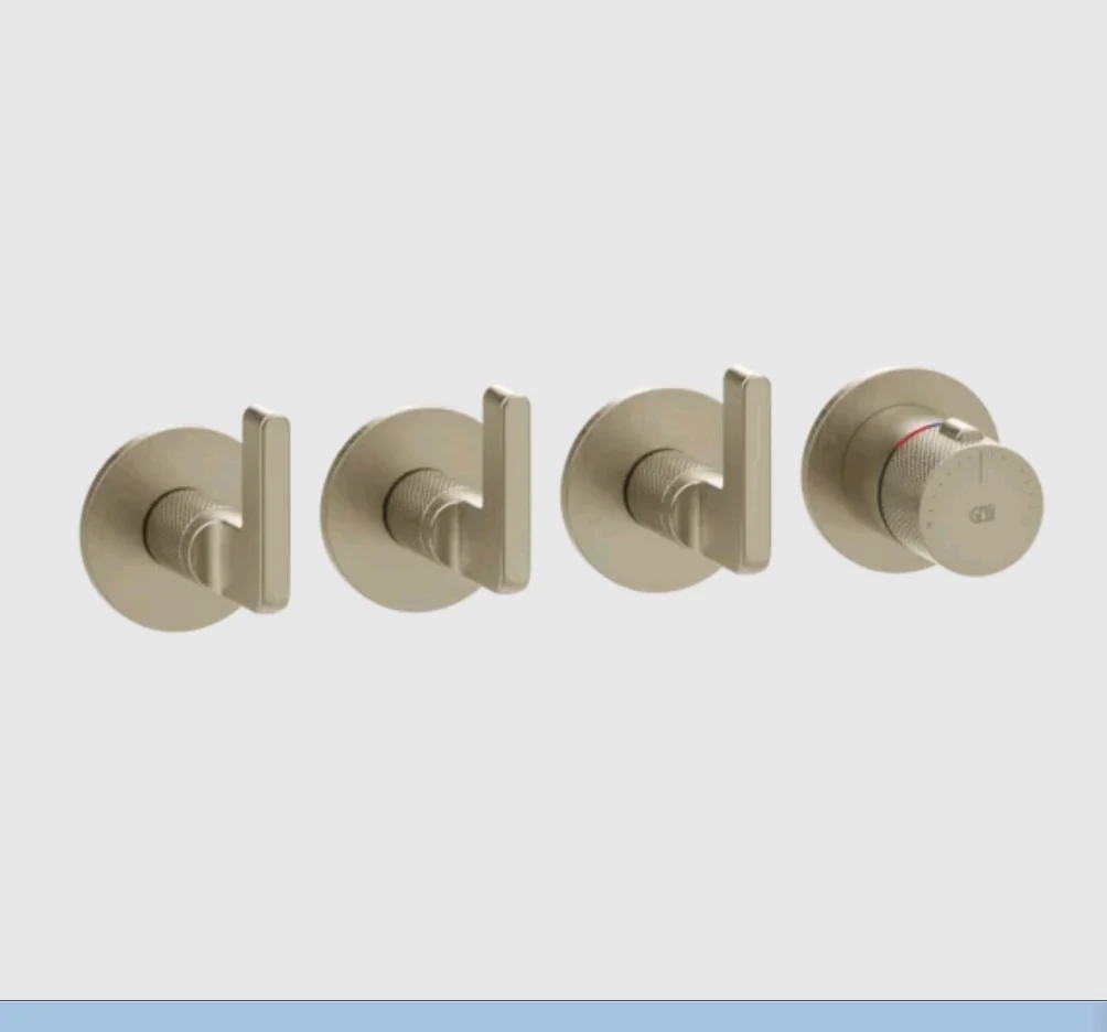 Смеситель для душа, Gessi, Inciso, на 3 потребителя, цвет-Finox Brushed Nickel