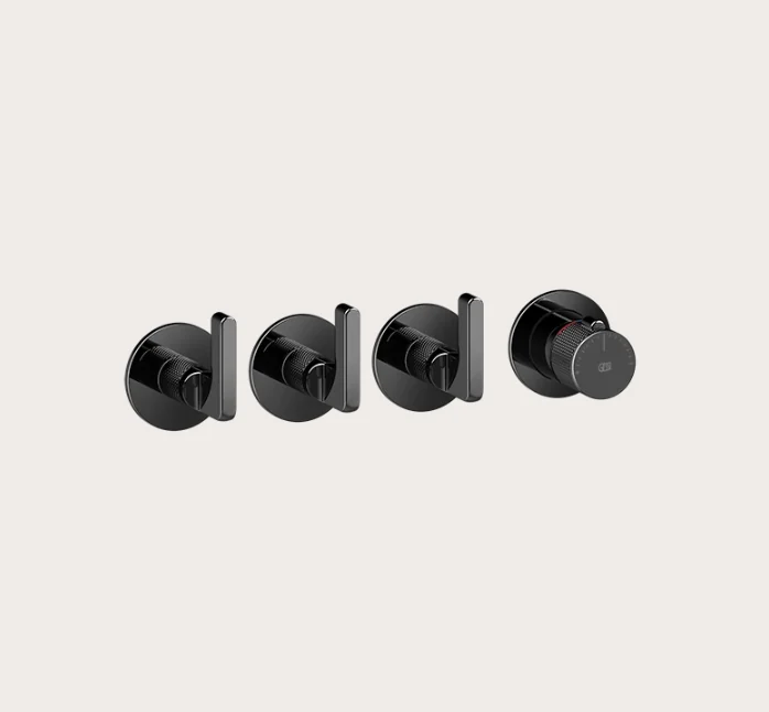 Смеситель для душа, Gessi, Inciso, на 3 потребителя, цвет-Black Metal PVD