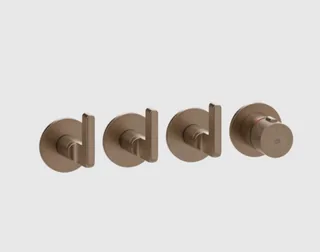 Смеситель для душа, Gessi, Inciso, на 3 потребителя, цвет-Copper Brushed PVD