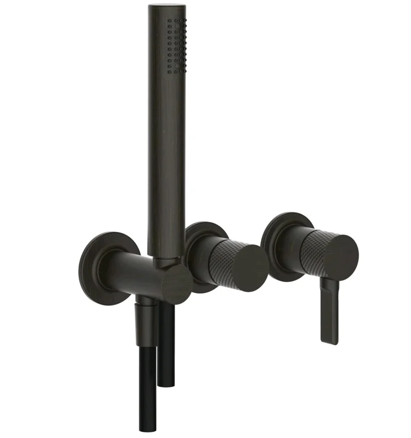 Смеситель для душа, Gessi, Inciso Bath&Shower, на 2 потребителя, цвет-Aged Bronze