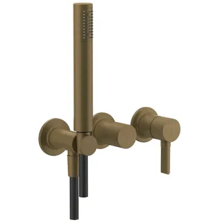 Смеситель для душа, Gessi, Inciso Bath&Shower, на 2 потребителя, цвет-Antique Brass