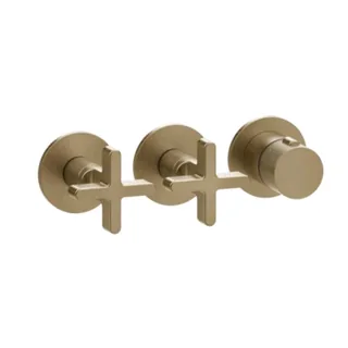 Смеситель для душа, Gessi, Inciso Bath&Shower, на 2 потребителя, цвет-Warm Bronze Brushed PVD — иконка