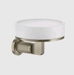 Мыльница, Gessi, Inciso, шгв 115*125*84, цвет-белый/Finox Brushed Nickel