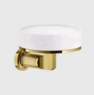 Мыльница, Gessi, Inciso, шгв 115*125*84, цвет-белый/Gold PVD