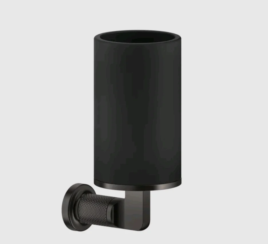 Стакан, Gessi, Inciso, шгв 75*105*176, цвет-чёрный/Black Metal Brushed PVD