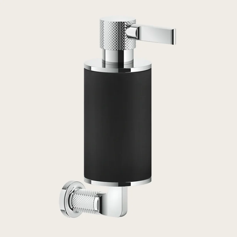 Дозатор для жидкого мыла, Gessi, Inciso, шгв 75*147*240, цвет дозатора-хром/чёрный