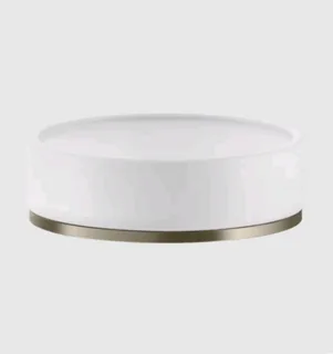 Мыльница, Gessi, Inciso, шгв 115*115*35, цвет-белый/Finox Brushed Nickel