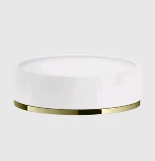 Мыльница, Gessi, Inciso, шгв 115*115*35, цвет-белый/Brass PVD