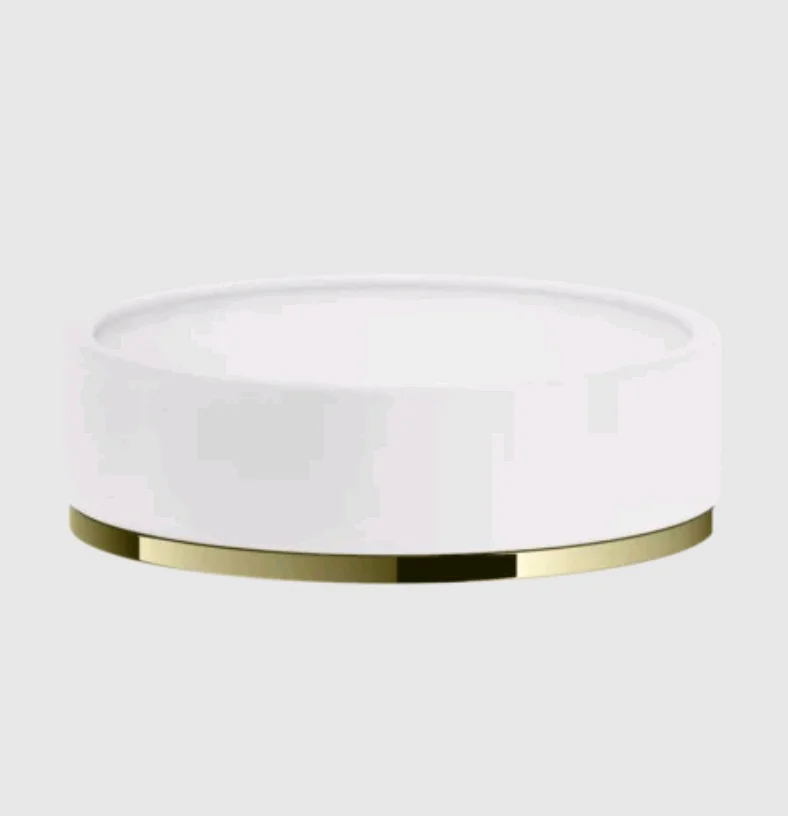 Мыльница, Gessi, Inciso, шгв 115*115*35, цвет-белый/Brass PVD