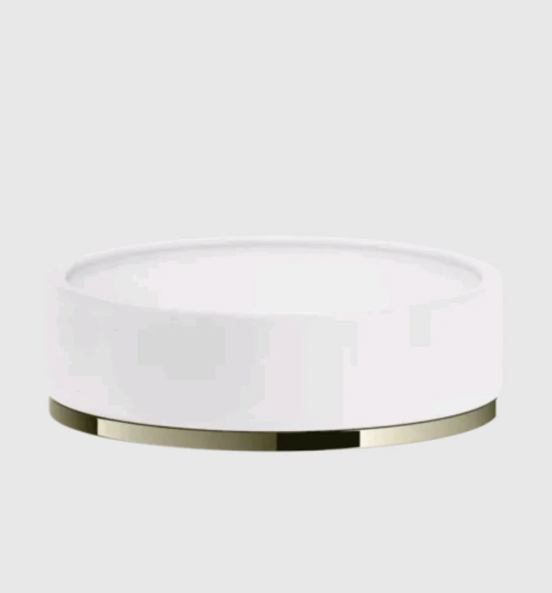 Мыльница, Gessi, Inciso, шгв 115*115*35, цвет мыльницы/держателя-белый/Nickel PVD