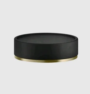 Мыльница, Gessi, Inciso, шгв 115*115*35, цвет-чёрный/Brushed Brass PVD